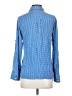 TINA Stephens 100% Rayon Checkered-gingham Blue Long Sleeve Button-Down Shirt Size XS - photo 2