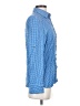 TINA Stephens 100% Rayon Checkered-gingham Blue Long Sleeve Button-Down Shirt Size XS - photo 4