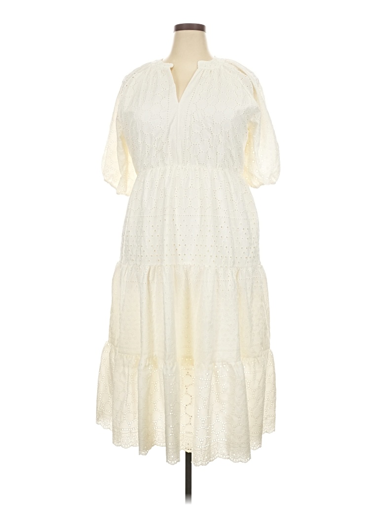 Pre-owned Assorted Brands Casual Dress In White