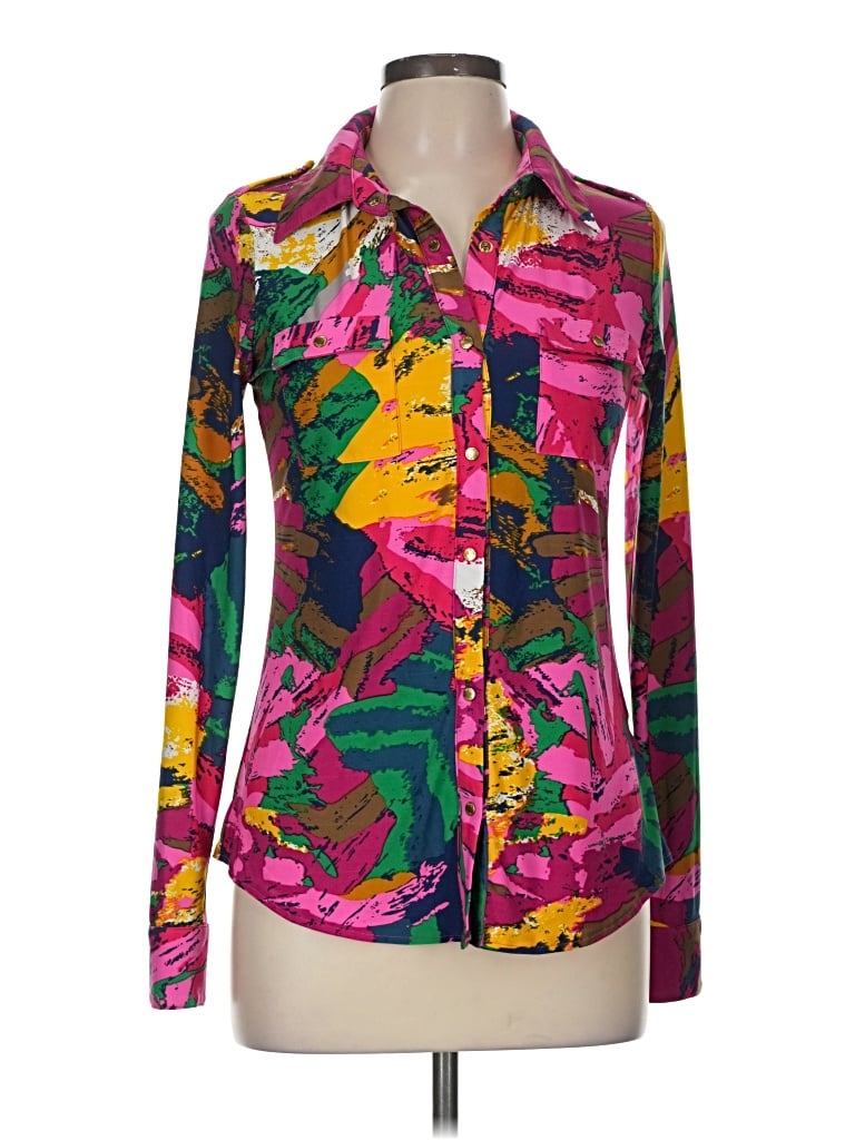 Pre-owned Bcbgmaxazria Long Sleeve Blouse In Green