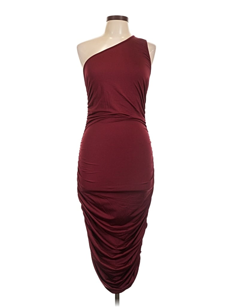 Pre-owned Assorted Brands Cocktail Dress In Burgundy