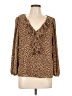 J.Crew Factory Store 100% Polyester Brown Long Sleeve Blouse Size L - photo 1