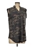 Amaryllis Camo Gray Sleeveless Button-Down Shirt Size M - photo 1