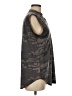 Amaryllis Camo Gray Sleeveless Button-Down Shirt Size M - photo 4
