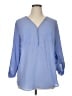 New Directions 100% Polyester Blue 3/4 Sleeve Blouse Size XL - photo 1