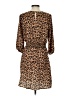 Sam Edelman 100% Polyester Animal Print Brown Casual Dress Size 4 - photo 2