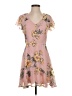 Row A 100% Polyester Floral Pink Casual Dress Size S - photo 1