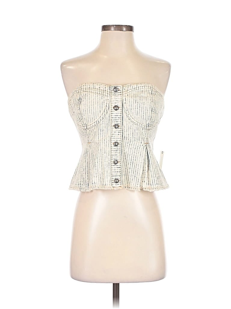 Pilcro Sleeveless Button Down Shirt In Neutral