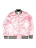 Justice 100% Polyester Metallic Pink Jacket Size 16 - 18 - photo 1