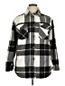 Thread & Supply 100% Polyester Plaid Gray Fleece Size XL - photo 1