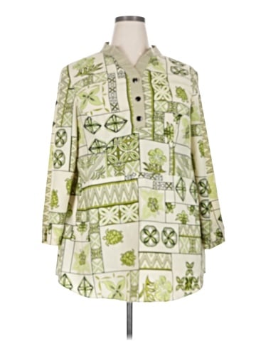 Unbranded 3/4 Sleeve Button-Down Shirt (view 1)