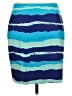 Ann Taylor 100% Polyester Stripes Blue Casual Skirt Size 6 - photo 1