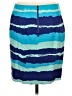 Ann Taylor 100% Polyester Stripes Blue Casual Skirt Size 6 - photo 2