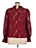 Unbranded 100% Polyester Burgundy Long Sleeve Blouse Size XL - photo 2