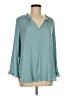 Ann Taylor LOFT 100% Polyester Teal Long Sleeve Blouse Size M - photo 1