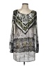 S-Twelve 100% Polyester Gray Long Sleeve Blouse Size L - photo 1