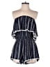 Lulus 100% Rayon Chevron-herringbone Blue Romper Size S - photo 1