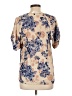 Rutzou 100% Viscose Floral Tan Short Sleeve Blouse Size 10 - photo 2