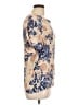 Rutzou 100% Viscose Floral Tan Short Sleeve Blouse Size 10 - photo 4