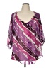 Calvin Klein 100% Polyester Purple 3/4 Sleeve Blouse Size 0X - photo 1