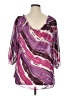Calvin Klein 100% Polyester Purple 3/4 Sleeve Blouse Size 0X - photo 2