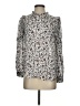 Ann Taylor LOFT 100% Viscose Silver White Long Sleeve Blouse Size XS - photo 1