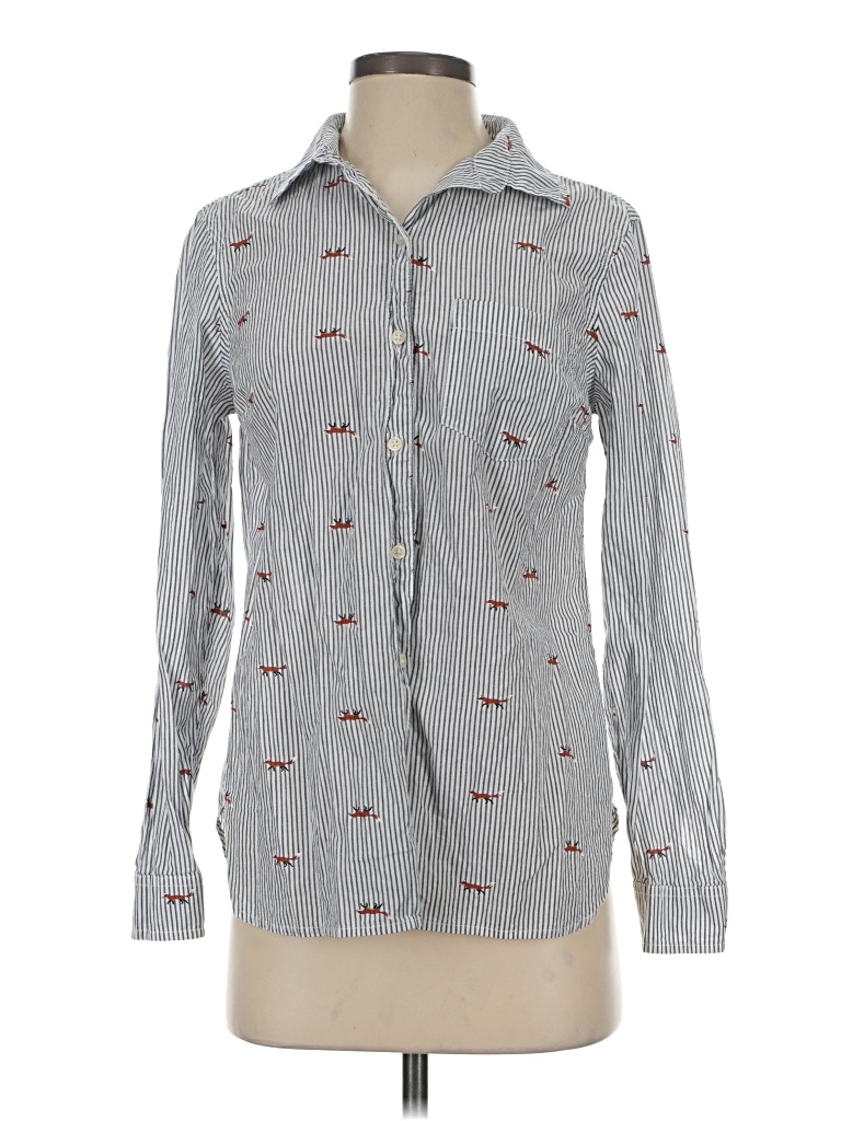 Pre-owned Old Navy Long Sleeve Button Down Shirt In Gray