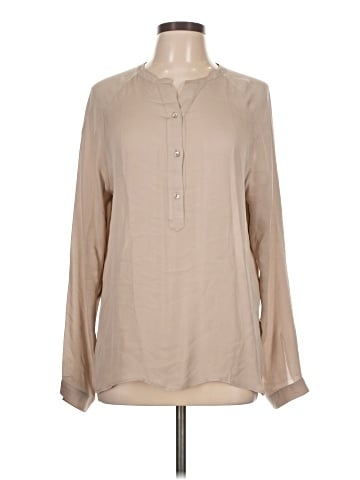 Vince. Long Sleeve Silk Top (view 1)