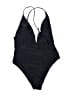 Unbranded Solid Black One Piece Swimsuit Size L - photo 1