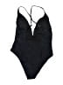 Unbranded Solid Black One Piece Swimsuit Size L - photo 2