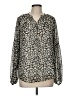Unbranded 100% Polyester Animal Print Gray Long Sleeve Blouse Size M - photo 1