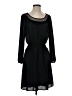 Aqua 100% Polyester Solid Black Casual Dress Size S - photo 1