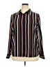 Halogen 100% Polyester Stripes Black Long Sleeve Blouse Size XXL - photo 1