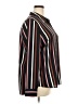 Halogen 100% Polyester Stripes Black Long Sleeve Blouse Size XXL - photo 4