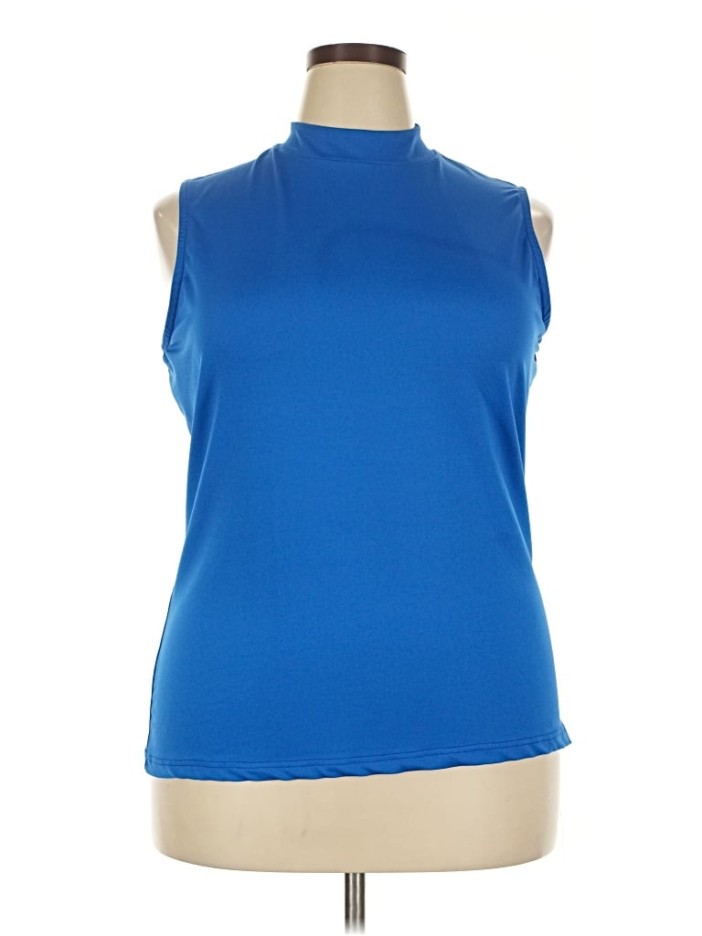 Pre-owned Ashley Stewart Sleeveless T-shirt In Blue