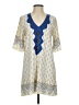 Dina Be 100% Polyester Paisley Ivory Casual Dress Size S - photo 1