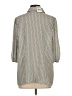 Max Studio 100% Polyester Houndstooth Gray 3/4 Sleeve Blouse Size XS - photo 2