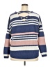 Full Circle Trends With Love 100% Acrylic Stripes Blue Pullover Sweater Size 2X - photo 2