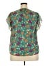 Beacon 100% Polyester Tropical Teal Short Sleeve Blouse Size XXL - photo 2