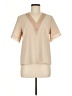 Shein 100% Polyester Tan Short Sleeve Blouse Size 6 - photo 1