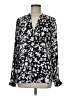 Vince. 100% Silk Print Black Long Sleeve Silk Top Size 6 - photo 2
