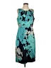 Tahari Print Teal Cocktail Dress Size P (petite) - photo 1