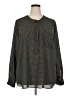 Lane Bryant 100% Polyester Polka Dots Black button down Size 26 - 28 Plus - photo 1