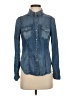 Trouve 100% Lyocell Blue Long Sleeve Button-Down Shirt Size XS - photo 1