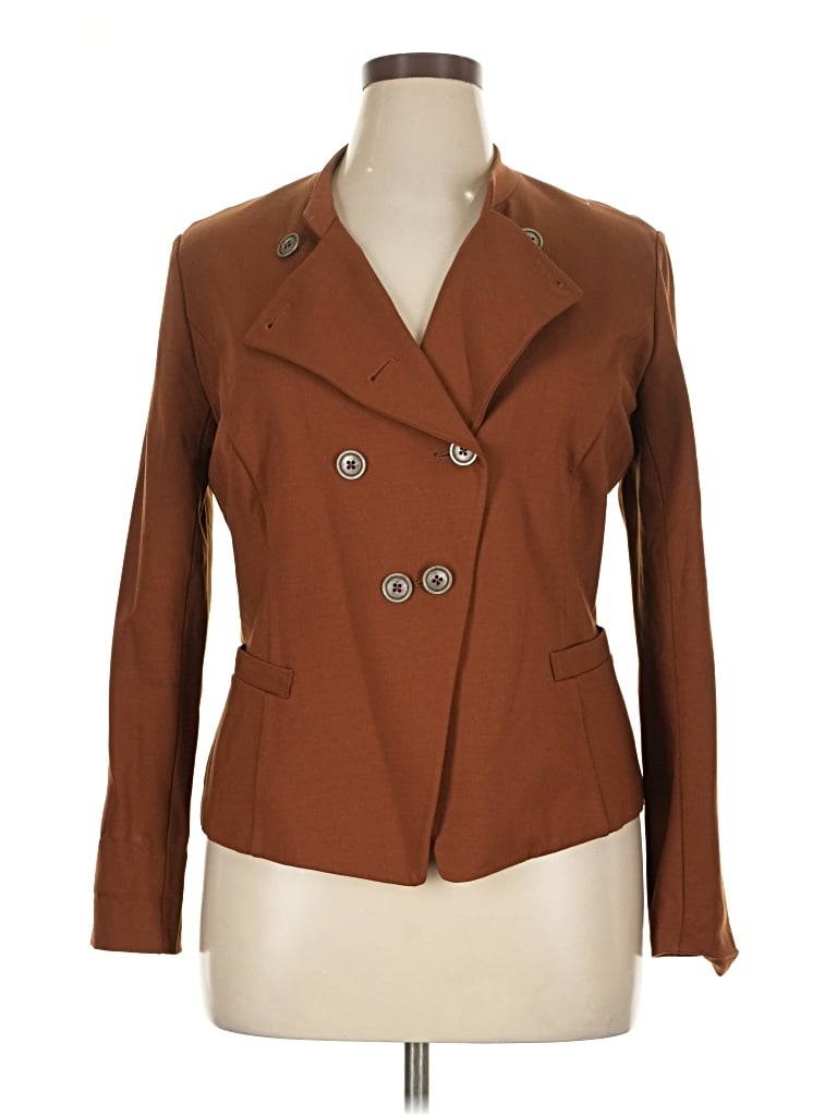 Pre-owned Nic + Zoe Blazer Jacket In Brown