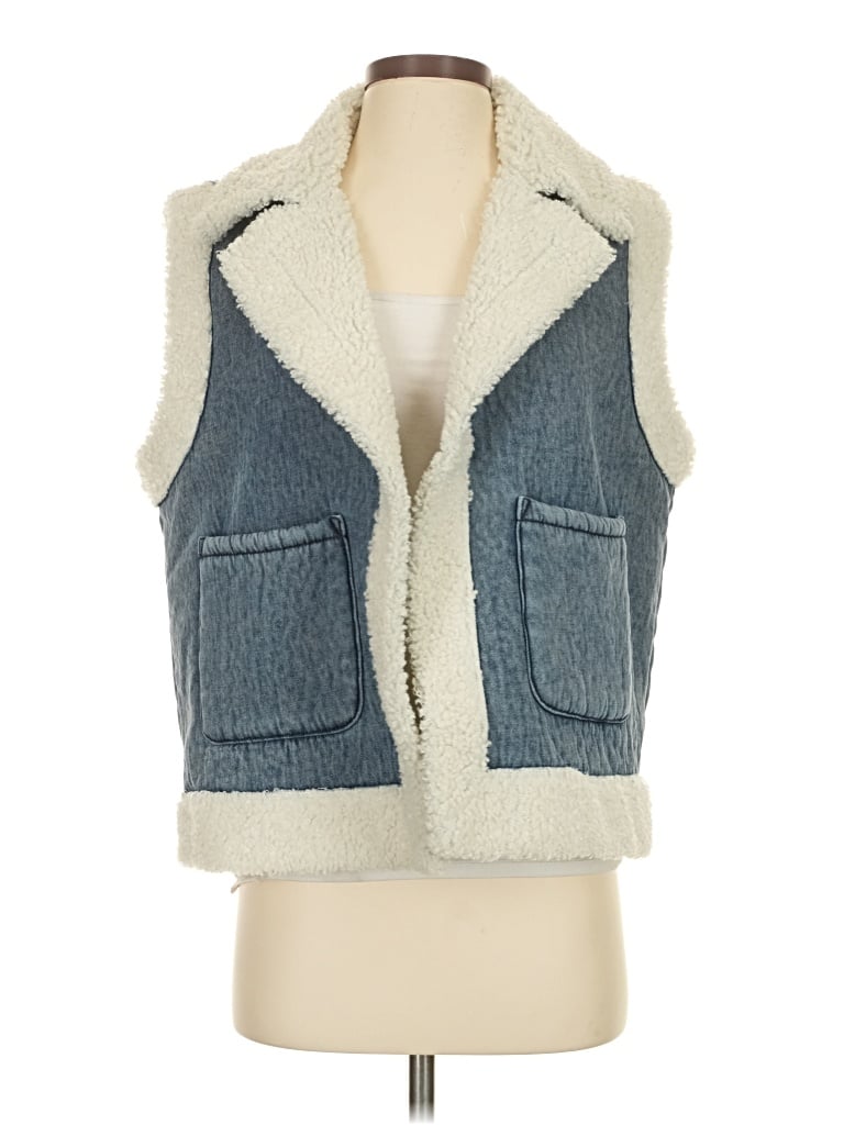 Pre-owned Miou Muse Denim Vest In Blue