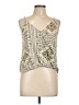 Sun & Shadow Silver Sleeveless Blouse Size L - photo 1