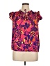 Unbranded 100% Polyester Purple Short Sleeve Blouse Size XL (estimated) - photo 1
