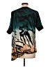 Dana Buchman 100% Polyester Graphic Teal Short Sleeve Blouse Size L - photo 2