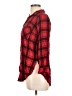 Divided by H&M 100% Viscose Plaid Red 3/4 Sleeve Button-Down Shirt Size 10 - photo 5